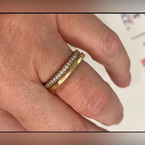 New 2 Pandora Rings 14k Solid Gold Size 7 Cubic Zirconia and Polished - Picture 1 of 6